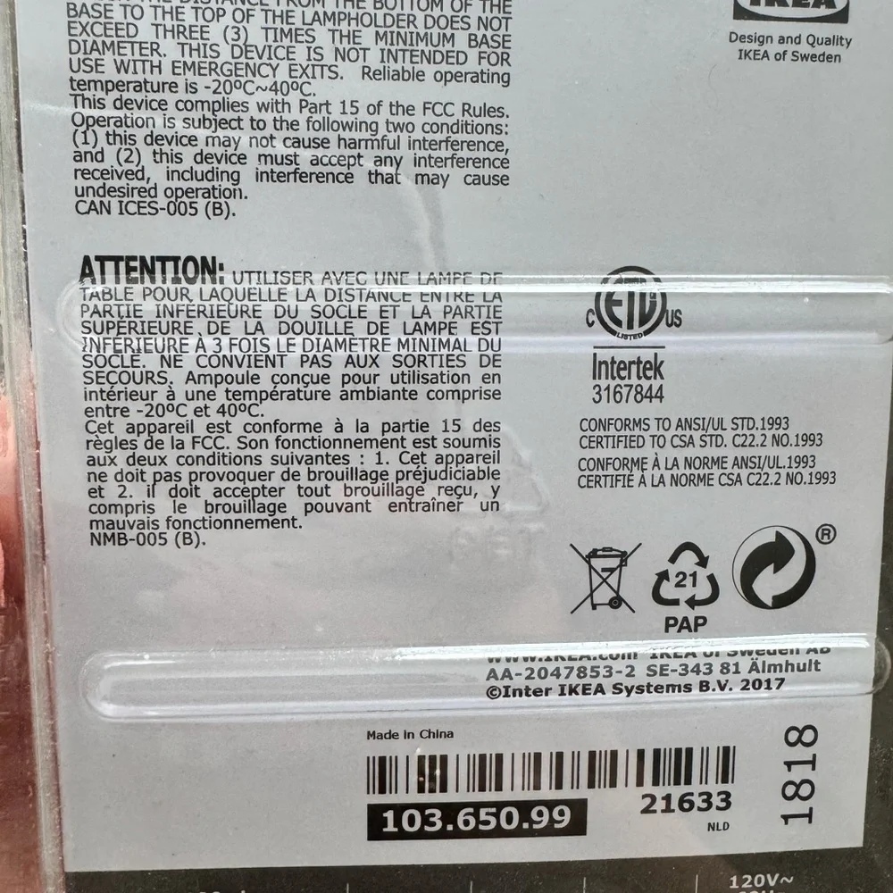 IKEA LEDARE LED Light Bulb - White set of 3